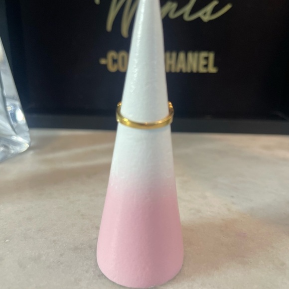 Pretty stamped .925 Sterling Silver & Goldtone overlay Filigree Ring Sz. 5 1/2 - Picture 3 of 8